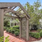Bricked garden path and shaded walkway area