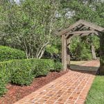 Brick garden path