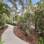 Garden path and shrubs around Longbranch Recovery in Covington LA