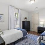 Bedroom with 2 beds at NORA House sober living facility for female veterans