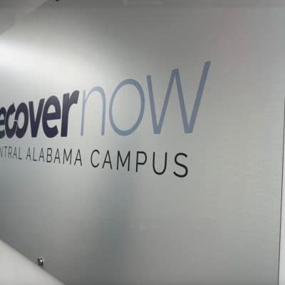 Recover Now Central Alabama Campus sign.