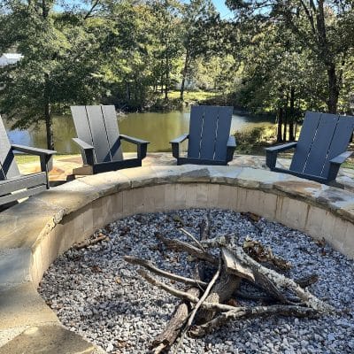 Firepit gathering space.