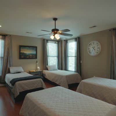 Sober Living Home bedroom with twin beds.