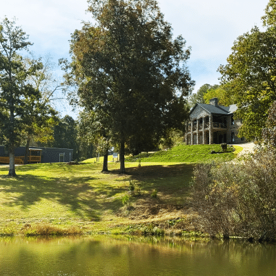 View of the Recover Now Central Alabama Sober Living Campus from across the pond.